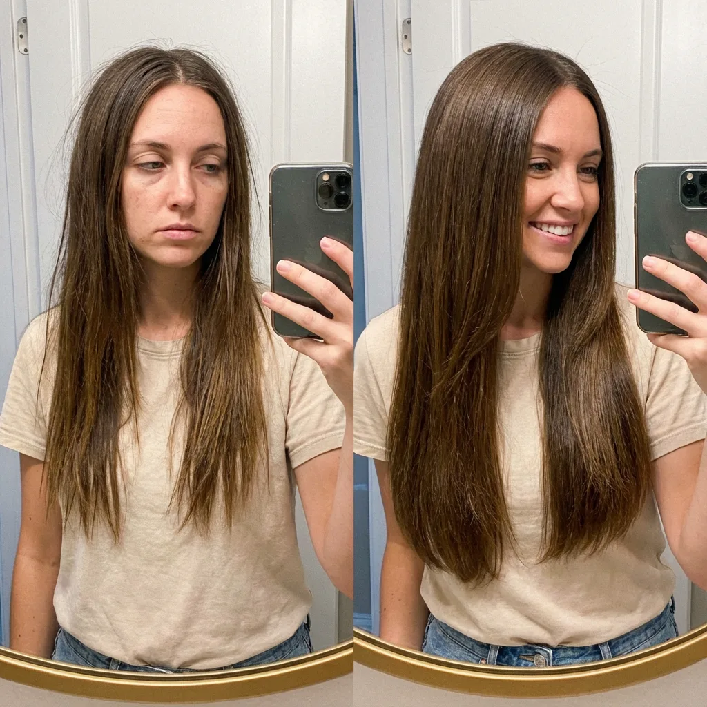 Confronto volume capelli piastra vs Perfect Hair