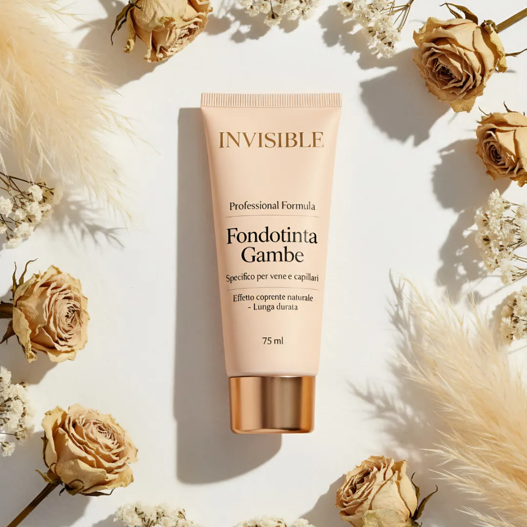 Applicazione cosmetica del fondotinta sulle gambe