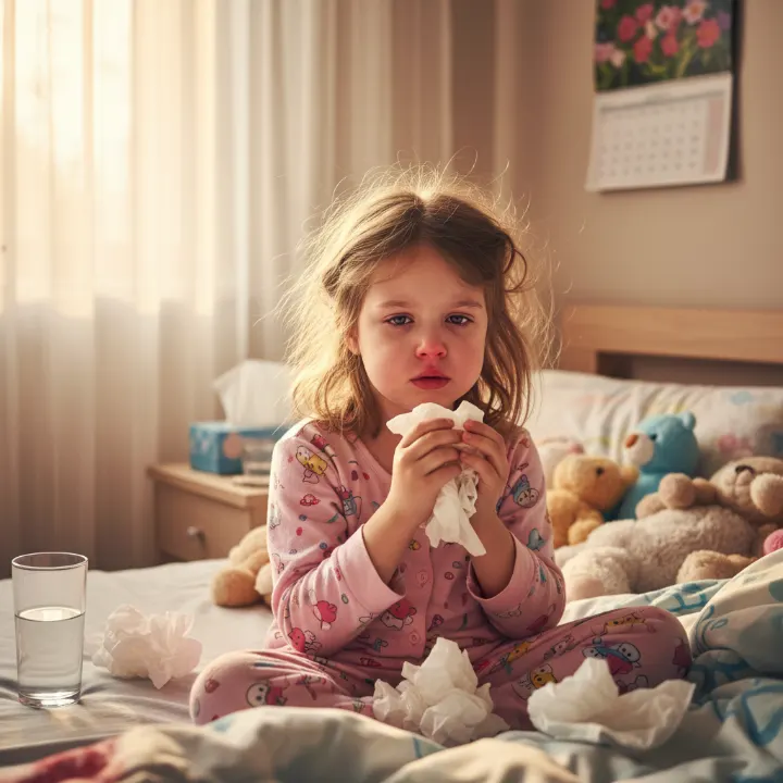 bambina con naso chiuso sintomi allergia acari mattino appena sveglia
